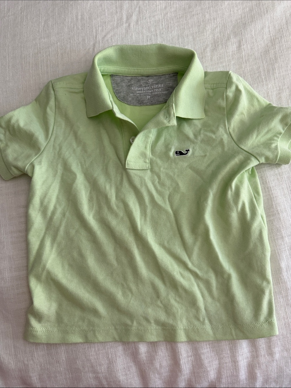 Vineyard Vines Light Green Boys' Polo with Whale Logo